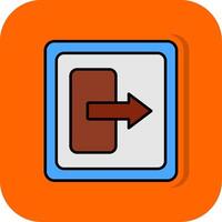 Log Out Filled Orange background Icon vector