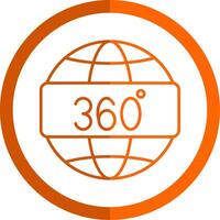 360 ver línea naranja circulo icono vector