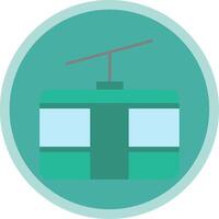Cableway Flat Multi Circle Icon vector