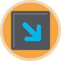 Down Right Flat Multi Circle Icon vector
