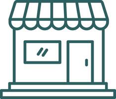 Shop Line Gradient Round Corner Icon vector