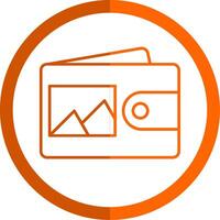 Wallet Line Orange Circle Icon vector