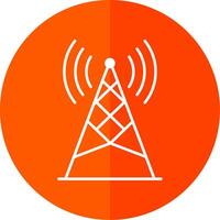 Antenna Glyph Red Circle Icon vector