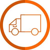 Delivery Truck Line Orange Circle Icon vector