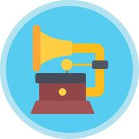 Gramophone Flat Multi Circle Icon vector