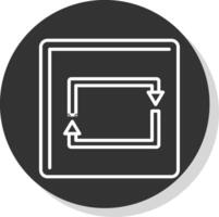 Rectangular Arrow Line Grey Circle Icon vector