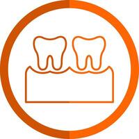 Gum Line Orange Circle Icon vector