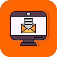 Envelope Filled Orange background Icon vector