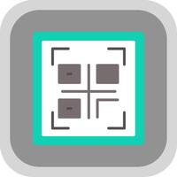 Qr Code Flat Round Corner Icon vector