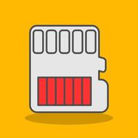 Memory Card Filled Shadow Icon vector