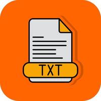 Txt Filled Orange background Icon vector