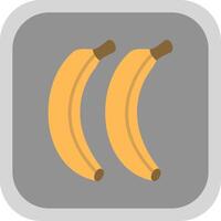 Bananas Flat Round Corner Icon vector