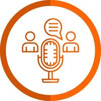 Talking Line Orange Circle Icon vector