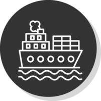 Shipping Line Grey Circle Icon vector