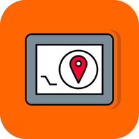 Navigator Device Filled Orange background Icon vector