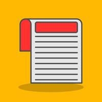 Document Filled Shadow Icon vector