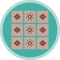 Tiles Flat Multi Circle Icon vector