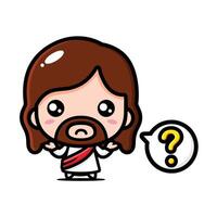 cute jesus has a questioning expression vector