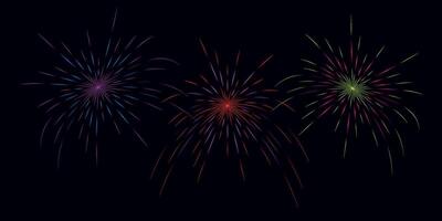 Set of abstract fireworks for New Year celebration. Chinese New Year. Year of the snake. vector