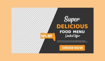 creative food web banner vector