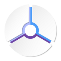 bleu Ton cercle infographie avec 3 pas, processus ou options. présentation faire glisser modèle. infographie disposition conception. png