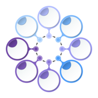 bleu Ton cercle infographie avec 8 pas, processus ou options. présentation faire glisser modèle. infographie disposition conception. png