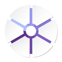 Blau Ton Kreis Infografik mit 6 Schritte, Prozess oder Optionen. Präsentation rutschen Vorlage. Infografik Layout Design. png