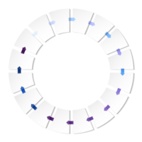 Blau Ton Kreis Infografik mit 16 Schritte, Prozess oder Optionen. Präsentation rutschen Vorlage. Infografik Layout Design. png