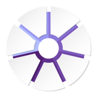 azul tono circulo infografía con 7 7 pasos, proceso o opciones presentación diapositiva modelo. infografía diseño diseño. png