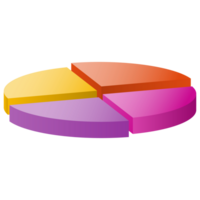 3D cycle diagram for infographics. Chart with 4 parts, options. Can be used for graph, report, presentation, brochure, web design. png