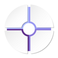 azul tono circulo infografía con 4 4 pasos, proceso o opciones presentación diapositiva modelo. infografía diseño diseño. png