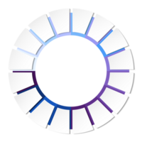 azul tono circulo infografía con dieciséis pasos, proceso o opciones presentación diapositiva modelo. infografía diseño diseño. png