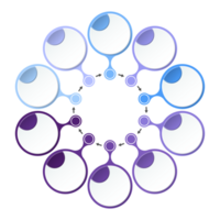 Blau Ton Kreis Infografik mit 10 Schritte, Prozess oder Optionen. Präsentation rutschen Vorlage. Infografik Layout Design. png