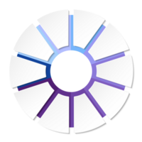 bleu Ton cercle infographie avec dix pas, processus ou options. présentation faire glisser modèle. infographie disposition conception. png