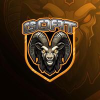 Goat mascot logo design for badge, emblem, esport and t-shirt printing vector