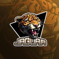 jaguar mascota logo diseño para insignia, emblema, deporte y camiseta impresión vector