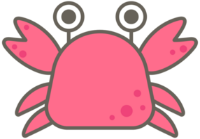 des gamins main tiré kawaii été mignonne éléments ensemble Crabe png