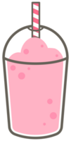 barn hand dragen söt sommar söt element uppsättning jordgubb smoothie png