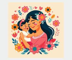 mano dibujado madres día ilustración vector