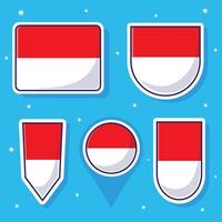 Flat cartoon illustration of Monaco national flag with many shapes inside vector