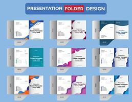 corporate presentation folder or business folder design template. Free vector