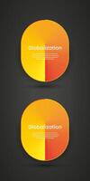 Two gradient yellow and red buttons template design for user interface-UI. 2 buttons style in yellow corlor templates design vector