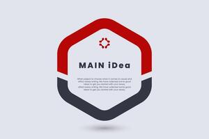 An infographic for badge main idea design, red and grey color stoke button. illustration vector