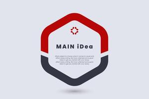 An infographic for badge main idea design, red and grey color stoke button. illustration vector