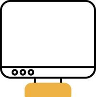 Monitor Skined Filled Icon vector