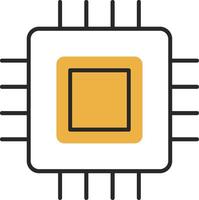 circuito tablero desollado lleno icono vector