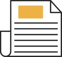 Document Skined Filled Icon vector