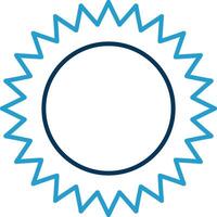 Sun Line Blue Two Color Icon vector