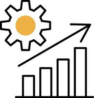 Growth Skined Filled Icon vector