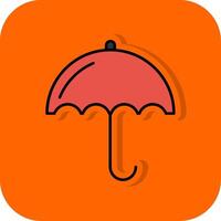 Umbrella Filled Orange background Icon vector